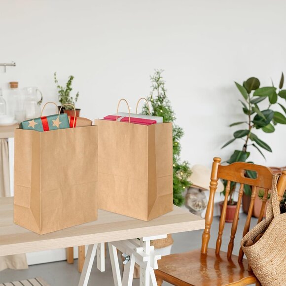Greenii 100 Kraft Brown Paper With Handles Kraft 16 * 6 * 12 Party Gift Bags - Picture 5 of 7